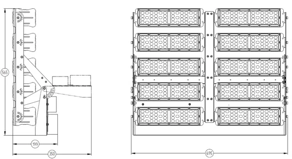 Светодиодный прожектор 1000Вт IP65, FG 100 1000W (Линза К/Г), уличный/промышленный