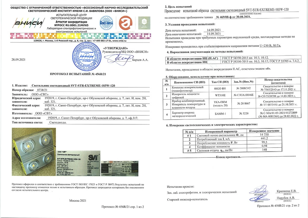 Уличный светодиодный светильник 103 Вт. 45 EXTREME SVT-STR-EXTREME-103W-45
