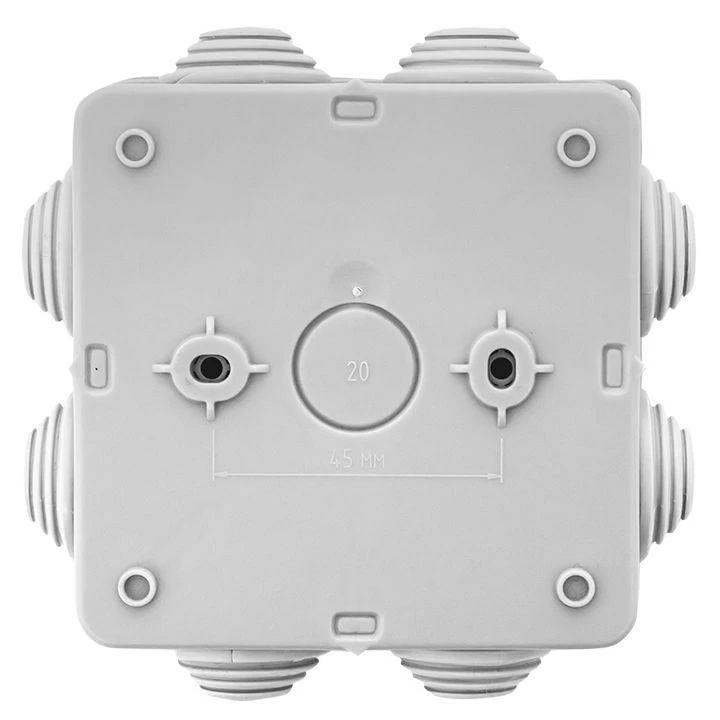 Коробка распаячная КМР-030-031 с крышкой наружная 85х85х40 8 мембранных вводов IP55 EKF plc-kmr-030-031